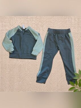 90 Degree by Reflex Jacket & Jogger Set – Grey/Green, 12M